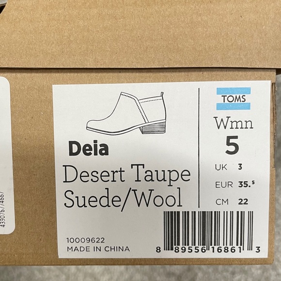 TOMS Desert Taupe Suede Womens Booties Deia - Picture 9 of 9